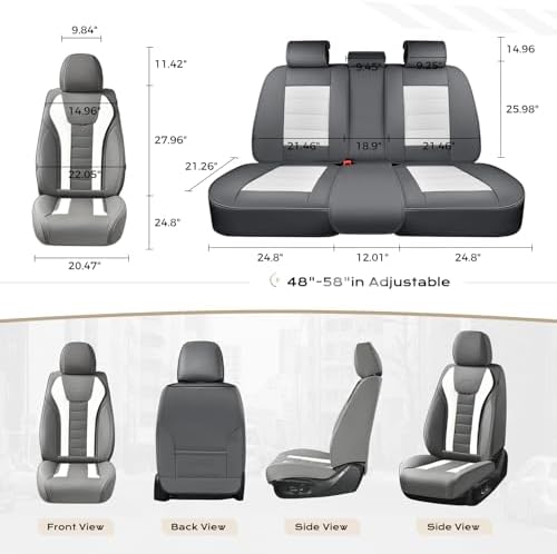 Coverado Car Seat Covers Full Set, Seat Covers for Cars, Front Seat Covers and Back Seat Cover Waterproof Leather Automotive Seat Cover, Universal Car Interior Protectors Cushion for Most Cars - Image 7