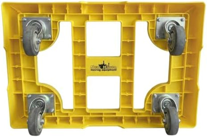 Plastic Tote Crate Dolly, Yellow, 27" x 17" - Image 4