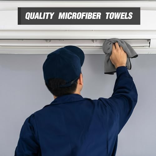 Tallew 18 Pcs Gray Microfiber Towels: 16"x16" Microfiber Drying Towels Bulk Micro Fiber Car Cleaning Cloth for Cars Drying Washing Polishing Cleaning Household Supplies - Image 4