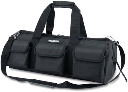 HAUTMEC 24" Large Contractors Tool Bag, Wide Mouth Tool Bag with Hard Base & Metal Frame, 21-Pocket Double Zippers Heavy-Duty Tool Organizer for Heavy Tools – HT0184 by HAUTMEC