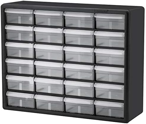 Akro-Mils 24 Cabinet 10724, Plastic Parts Storage Hardware and Craft Cabinet, Black & 10164 64 Drawer Plastic Parts Storage Hardware and Craft Cabinet, 20" x 15.75", Black - Image 4