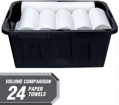 27 Gallon Heavy-Duty Plastic Storage Bin, Black and Red, Pack of 4 - Image 5