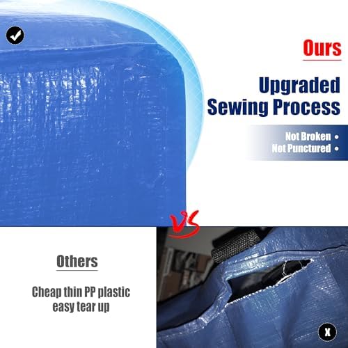 Cosy Family 8 Pack Heavy Duty Extra Large Moving Bags with Backpack Straps - Strong Handles & Zippers, Storage Totes For Space Saving, Fold Flat, Alternative to Moving Box (Set of 8, Multicolored) - Image 3