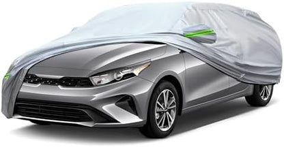 Full Car Cover Universal 6 Layers Outdoor Thicked All Weather Cover, Sunshield, Waterproof, Snow Proof, UV Proof, Scratch Proof, Bird Droppings, 6 Reflective Strips, Fits Sedans up 178"-189" by QUYDDC