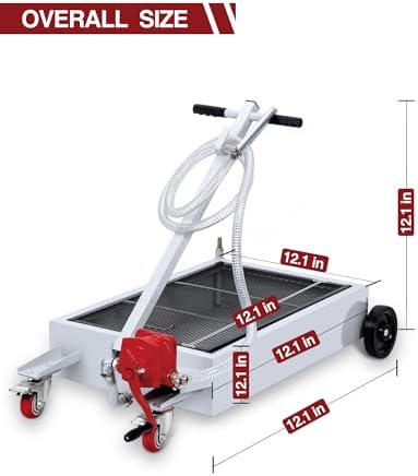 Oil Drain Pan with Pump 15 Gallon Oil Drain Tank, 57L Foldable T-Handle Low Profile Oil Drain Pan with 7.2ft Hose for Under Car, SUV, Truck Oil Changing - Image 2