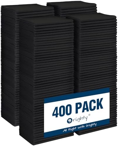 Orighty Microfiber Cleaning Cloth Bulk, 400 Pack Black Shop Towels by AllRightinOrighty