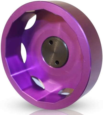 2 Stage 64mm Oil Filter Wrench | 25Nm Torque Limiting & 3/8 Drive Socket | 6061-T6 Billet Aluminum Purple Tool | For Toyota, Lexus and Scion 64mm 14 Flute Cartridge Caps by Klick+Wrench