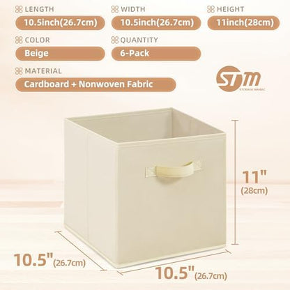 STORAGE MANIAC Storage Cubes, 11 Inch 6 Pack Collapsible Fabric Shelf Bins - Image 5