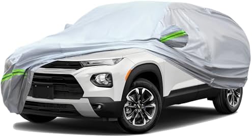TUCAREST 6-Layers Premium Full Car Cover Hard Shell Zipper Design Waterproof All Weather Weatherproof UV Sun Protection Snow Dust Storm Resistant Outdoor with Straps (Fit for SUV/MPV UP to 180") by TUCARESTAutoParts