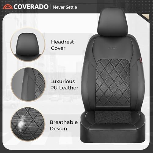 Coverado Car Seat Covers, Front Seat Covers, 2 Front Automotive Seat Cover, Mesh Breathable Seat Protectors, Universal Fit for Most Cars - Image 3