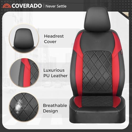 Coverado Car Seat Covers, Front Seat Covers, 2 Front Automotive Seat Cover, Mesh Breathable Seat Protectors, Universal Fit for Most Cars - Image 3