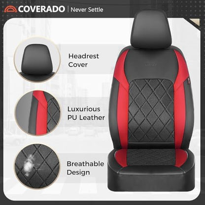 Coverado Car Seat Covers, Front Seat Covers, 2 Front Automotive Seat Cover, Mesh Breathable Seat Protectors, Universal Fit for Most Cars - Image 3