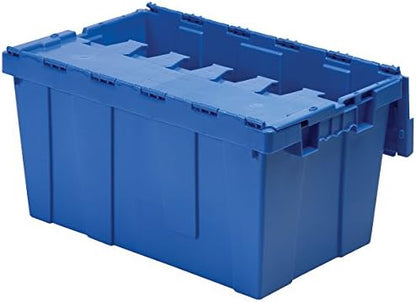 Buckhorn AR2717120209000 Industrial Plastic Stackable Storage KeepBox Tote Container with Hinged Attached Lid, 27-Inch L x 17-Inch W x 12-Inch H, Blue by Akro-Mils