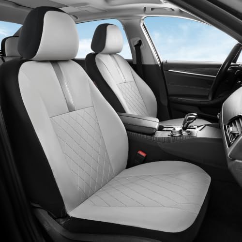Coverado Car Seat Covers Full Set, Automotive Leather Seat Covers for Car，Universal Fit Front Back Seat Cover, Non-Slip Waterproof Breathable Car Seat Protector - Image 2