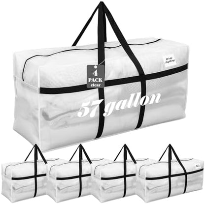Windyun 4 Pack 57 Gallon Extra Large Moving Bags XXL Heavy Duty Storage Bag - Image 2