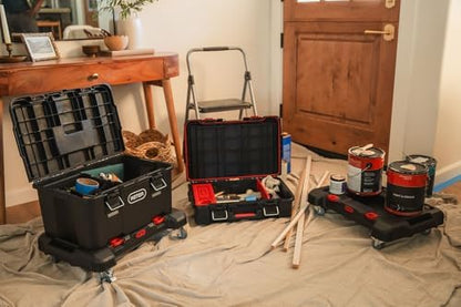 Keter Stack-n-Roll 3-Piece Rolling Tool Storage System – Includes Dolly, Tool Box & Deep Power Tool Case | Modular Mobile Tool Organizer | Stackable Design for Garage, Jobsite & Workshop - Image 2