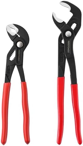 MAXPOWER 10" & 12" Tongue and Groove Pliers, Push-Button Adjust, V-Jaw by MAXPOWER