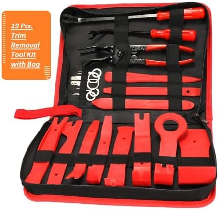 19 PCS Car Dashboard Trim Removal Tool Kit, Pry Tool Set, Car Panel Tool, Stereo Removal, Auto Clip Pliers Fastener with Storage Bag, 19PTR by Unknown