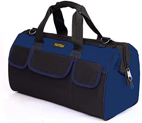 FASTECH 20 Inch Heavy Duty Tools Bag with Wide Mouth for Tool Storage, Carrier and Organizer,Tote Bag for Men/Women, Wide Mouth Tool Bags With Inside Pockets (20 Inch) by FASTECH