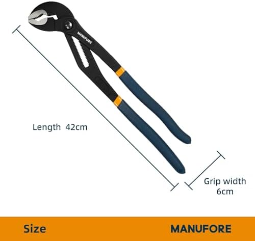 MANUFORE 16 Inch Water Pump Pliers Heavy Duty Tongue and Groove Pliers - Image 2