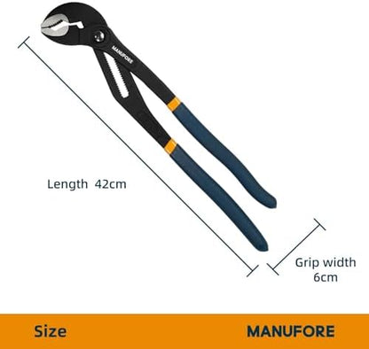 MANUFORE 16 Inch Water Pump Pliers Heavy Duty Tongue and Groove Pliers - Image 2