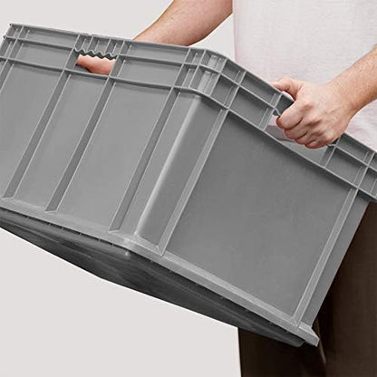 Akro-Mils 37612 Plastic Straight Wall Container Tote with Mesh Sides and Base, 24x16x12-Inch, Gray (3-Pack) - Image 6