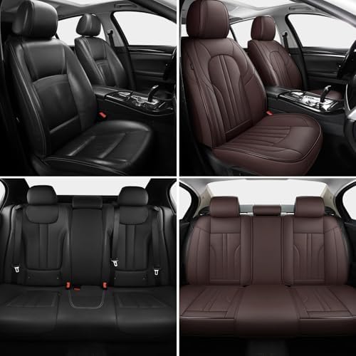 MINGBRON Car Seat Covers,Car Seat Protector Waterproof,Seat Covers Full Set, Car Seat Protectors,Automotive Seat Covers Fit for Most Cars Brown - Image 3
