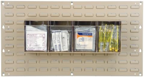 Akro-Mils TiltView Plastic Storage Cabinet with 4 Tilt Out Bins, Horizontal Plastic Parts Organizer, Teacher Toolbox, and Office Supply Organizer, 23-5/8" W x 8-3/16" H x 6-3/4" D, Stone - Image 3