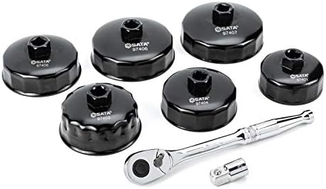 SATA 8-Piece End Cap Oil Filter Wrench (72T Ratchet) - ST09703U - Image 2