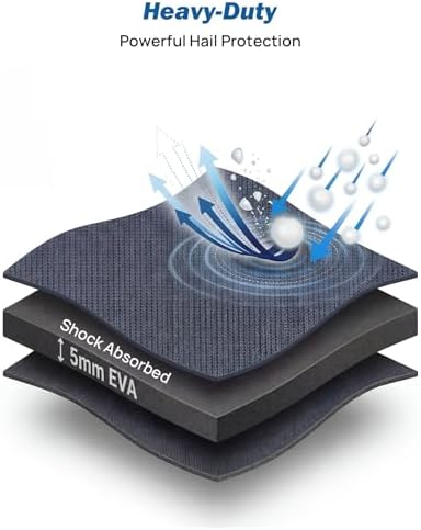 JOYTUTUS Hail Protector Car Cover for Sedan (186-193 in), Thick EVA Padded Anti-Hail Cover, Waterproof All Weather Hail Protection Car Cover - Image 2
