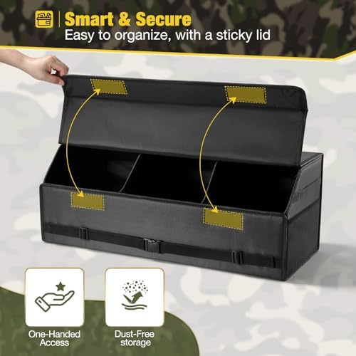Fyzeoty Car Trunk Organizer for SUV and Sedan, Tactical‑Black, 29.5 in - Image 4