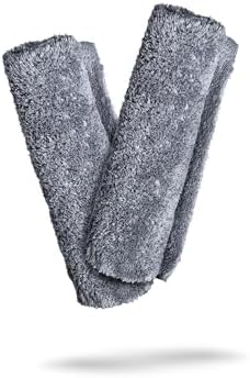 Adam's Borderless Grey Microfiber Towel (2pk) - Premium Ultra Soft Car Detailng Towel Cloths, 480gsm - Safe for Car Wash, Home Cleaning & Pet Drying Cloths (16 Inch x 16 Inch) by AdamsPolishes