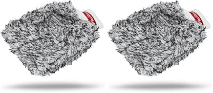 Maxshine Universal Black & White Microfiber Wash Mitt – Premium Scratch-Free, Lint-Free Mitt for Washing Cars, Trucks & Motorcycles – Reusable Auto Detailing Accessory (Pack of 2) by Maxshine