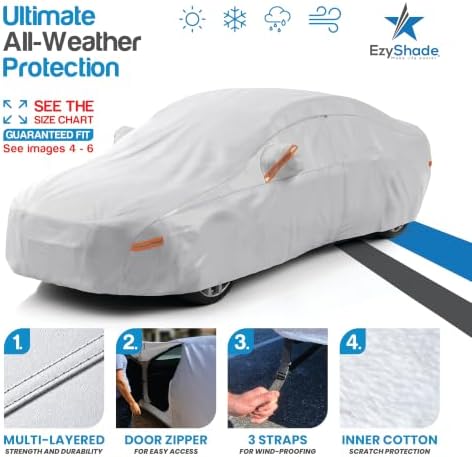 EzyShade Car Cover Waterproof All Weather. See Vehicle Size-Chart. Size A5 - Image 2