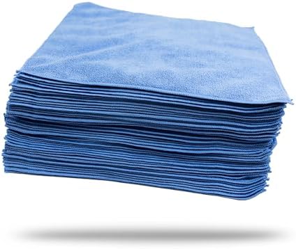 Maxshine Universal 50-Pack 16”x16” 380GSM Microfiber Cleaning Towels – Lint-Free & Ultra-Absorbent Car Detailing Towels – Scratch-Safe Multipurpose Cleaning Cloths for Garage & Home (50-Pack Blue) by Maxshine