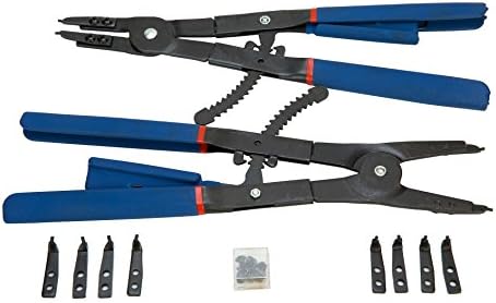 8MILELAKE 16 Inches Heavy Duty Snap-Ring Pliers External and Internal Pliers, Straight, 45°, 90° Tips - Image 2