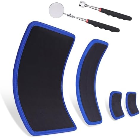 4-Piece Magnetic Tool Mat Set in 3 Sizes & 55LB, Tool Pad with PVC Layer, Non-Slip Parts Organizer includes Telescoping Pickup Tools & Inspection Mirror for Garage Workshop Auto Repair by Unknown