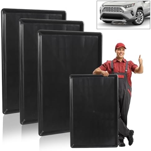 3 Pack Extra Large Oil Drip Pan, 35.4 x 24 x 1.6 in Oil Change Drain Pan, Plastic Oil Drip Tray for Under Car, Oil Catch Pan Tray for Garage, Fridges, Washing Machines, Cat Litter Box Bottom by Unknown