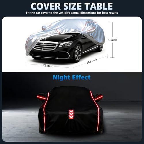 Car Cover Waterproof All Weather, 8-Point Fastening for -Benz S-Class - Image 5