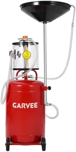 Garvee 20 Gallon Waste Oil Drain Tank, Air Operated Portable Oil Drainer with Adjustable Funnel, Fluid Fuel Transfer Drainage with Wheels, Oil Change Container for Automotive Workshops - Image 7
