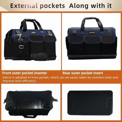 FASTECH 22in Heavy Duty Bottom Tools Bag With Wide Mouth For Tool Storage, Carrier and Organizer, Tote Bag for Men/Women, Wide Mouth Tool Bags With Inside Pockets (22 Inch) - Image 3