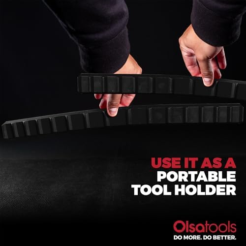 Olsa Tools Silicone Magnetic Tool Organizer - 2pc Set - Strong Magnetic Holder for Tools, Wrenches, and Socket Extensions - Silicone Tool Tray - Holds Heavy Tools - Professional Grade - Part: 1902 - Image 5