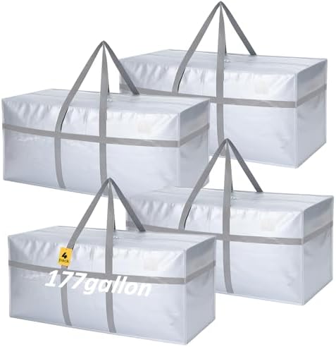 Windyun 4 Pcs 177 Gallon Extra Large Moving Bags XXL Heavy Duty Storage Bag by Windyun