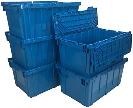 Storage Plastic Tote Crate, 27"x16.9"x12.5", 5 Pack by uBoxes
