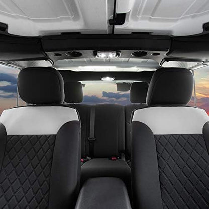 FH Group Car Seat Cover Cushion - 2 Pack Seat Covers for Cars Trucks SUV, Gray Black Car Seat Covers Neosupreme Car Seat Cushions, Durable Car Seat Cover Cushion, Universal Fit Car Seat Protector - Image 3