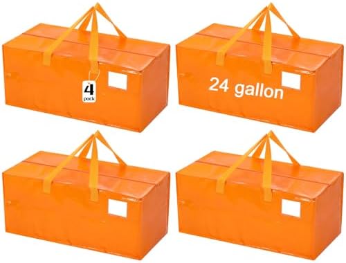 4 Pcs 24 Gallon Extra Large Moving Bags Heavy Duty Storage Bag by Clysee