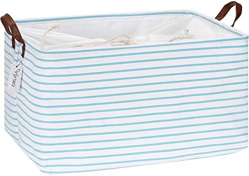 Hinwo 70L Extra Large Canvas Storage Bin with Lid and Handles by Hinwo