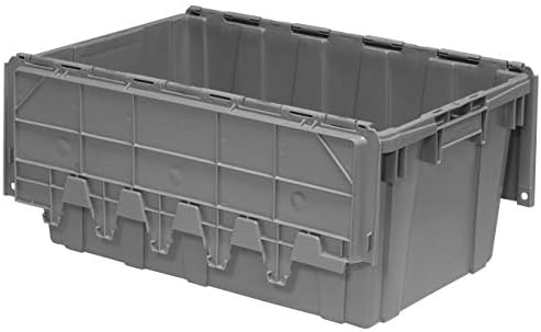 Buckhorn 17G Industrial Plastic Storage Container, Lid Attached, Stackable by Akro-Mils