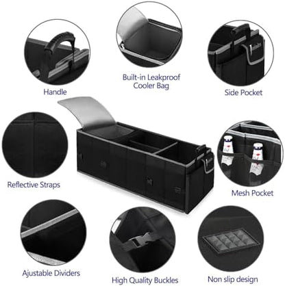 Trunk Organizer and Storage with Built-In Insulated Leak Proof Cooler Bag - Image 4