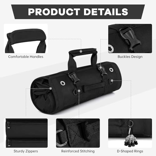 ANILD 18.5 Inch Extra Long Tool Bag Roll Up, Roll Up Tool Bag Organizer - Image 5